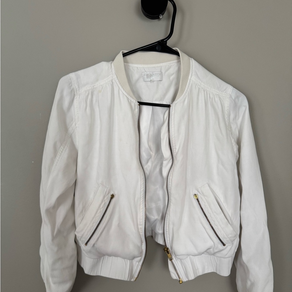 Women's White Bomber Jacket